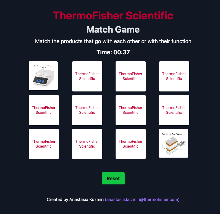 ThermoFisher Match Game